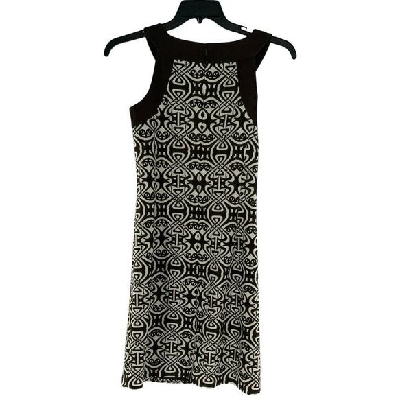 Ann Taylor Dress Women Sz 6 Back Zip Tribal Pattern Textured Jeweled Neck Sheath - Picture 4 of 9
